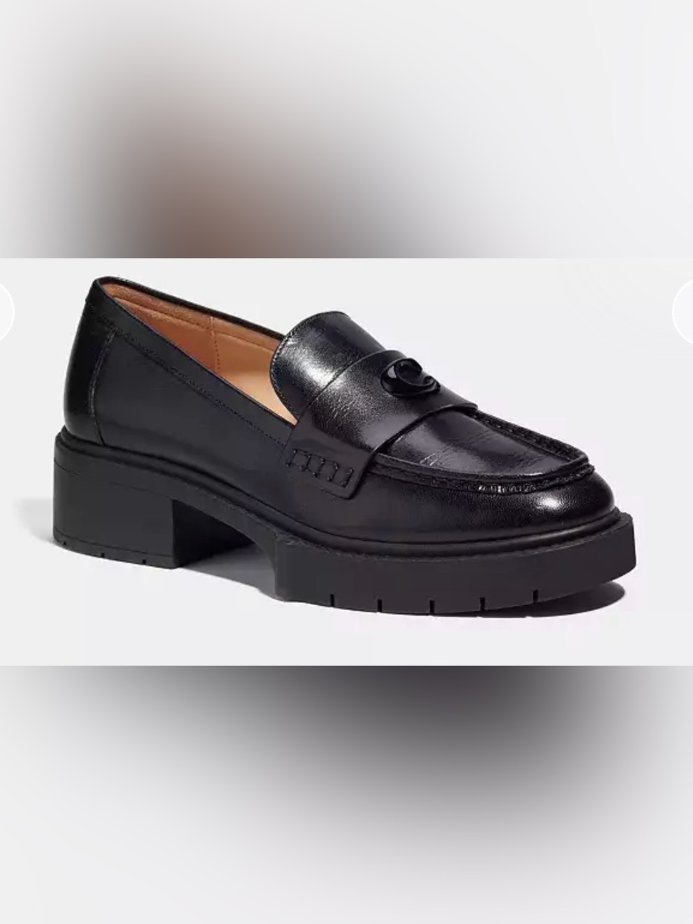 Coach Black Leather Leah Loafer (NWOT/Box)
